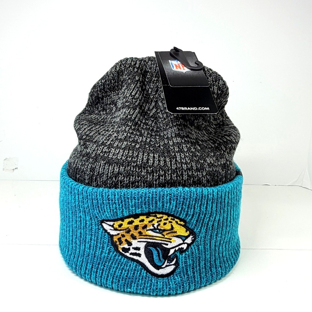 Jacksonville Jaguars NFL Beanie Unisex OSF 47 Brand Black Teal Knit Winter Hat